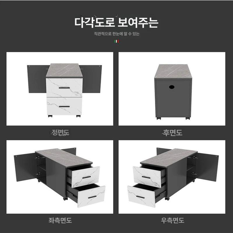 침대옆 원형 사이드테이블 수납 이동식 소파 보조탁자 원목 스타일 틈새활용 - 상세 이미지 3