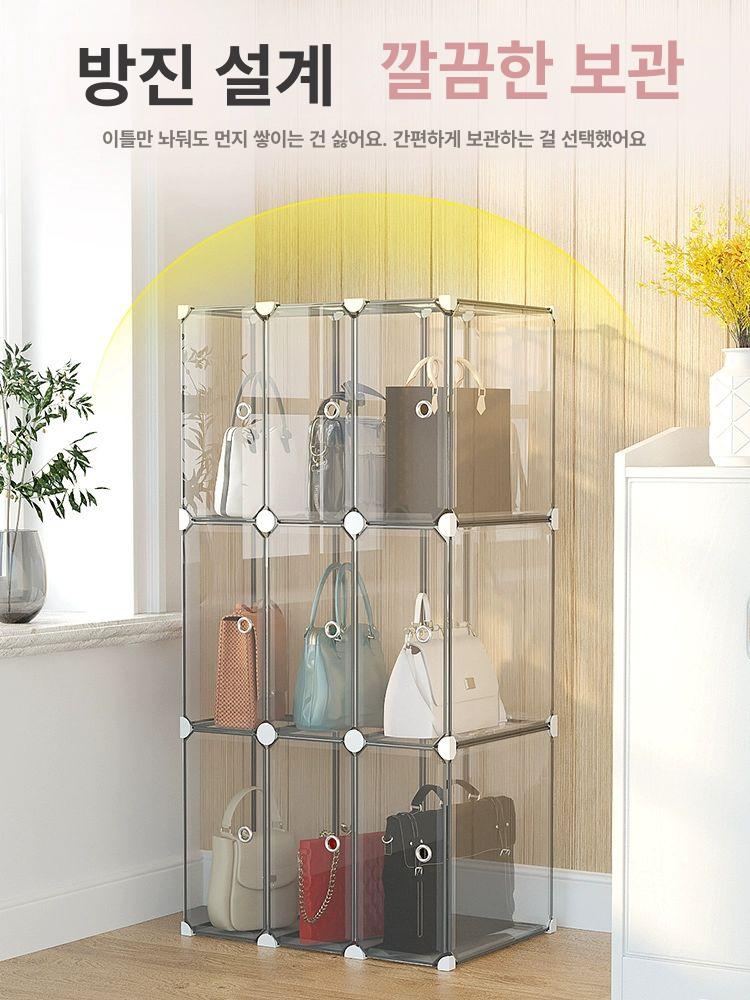 수납장 정리함 디스플레이 투명가방장 가방보관 쇼케이스 인테리어 중간 진열장 - 상세 이미지 4