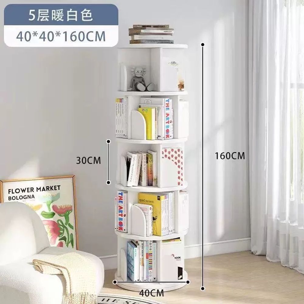 회전식 원형북타워 서재 거실 북선반 원형책장 수납함 사무실 공부방 인테리어 책꽃이 이미지 6