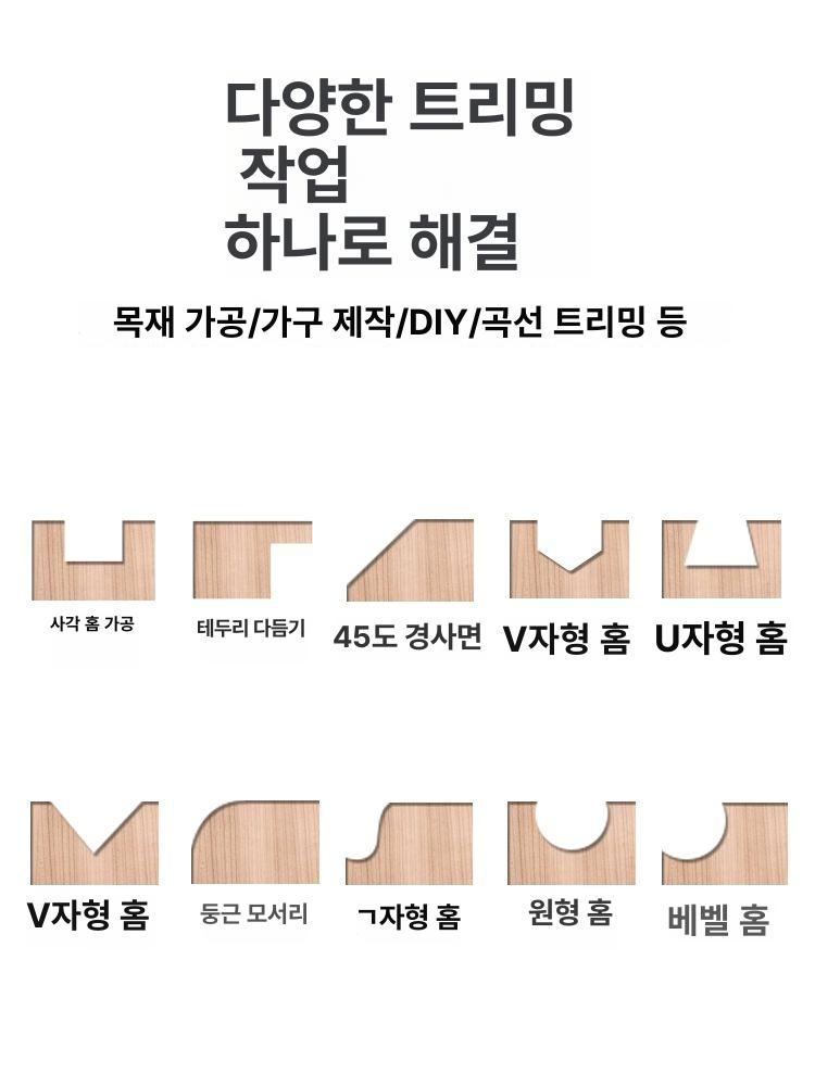 목공용 전기 루터기 홈파기 밀링 라운딩 비트 목재가공 베이스 절삭공구 - 상세 이미지 2