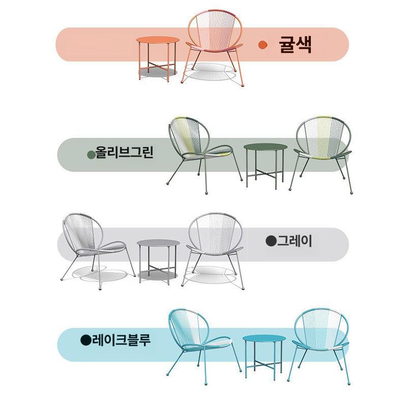 가구 야외테이블세트 등나무의자 정원 야외용 원형 캠핑 아웃도어 베란다티테이블 - 상세 이미지 5