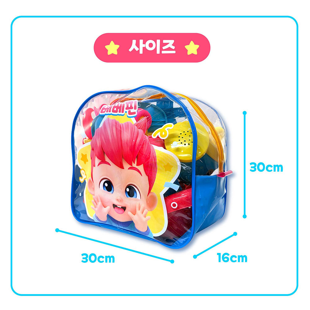 베베핀 해변가방 모래놀이 세트 삽 도구 모양틀 유아 아기 장난감 선물 스티커세트 - 상세 이미지 4