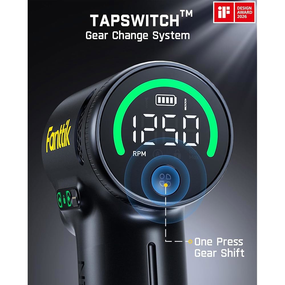 팬틱 K2 울트라 파워 드릴, 무선 드릴/드라이버, 3/8인치 키리스 척, 최대 30 N.m, 1250 RPM, 탭스위치 기어 교체, 2.5Ah 충전식 배터리, 가정용 DIY 프로 - 상세 이미지 3