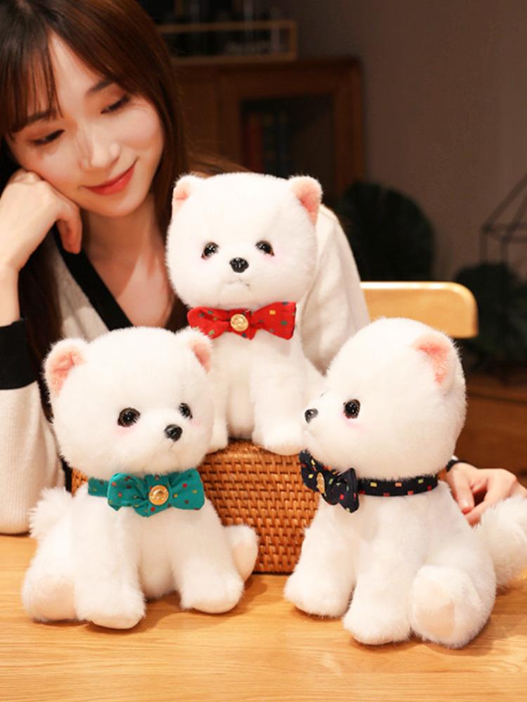 인형 포메인형 귀여운 봉제 강아지 흰색 미니 포메라니안 진짜같은강아지인형 - 상세 이미지 3