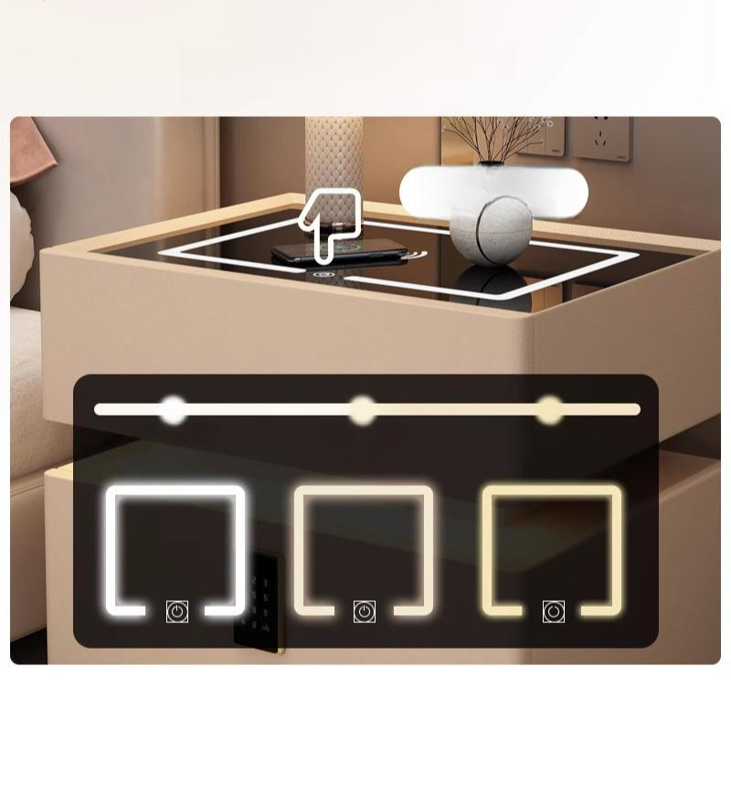 인테리움 침대협탁 미니 led 서랍 탁자 조립 침대옆협탁 모던 스타일 - 상세 이미지 3