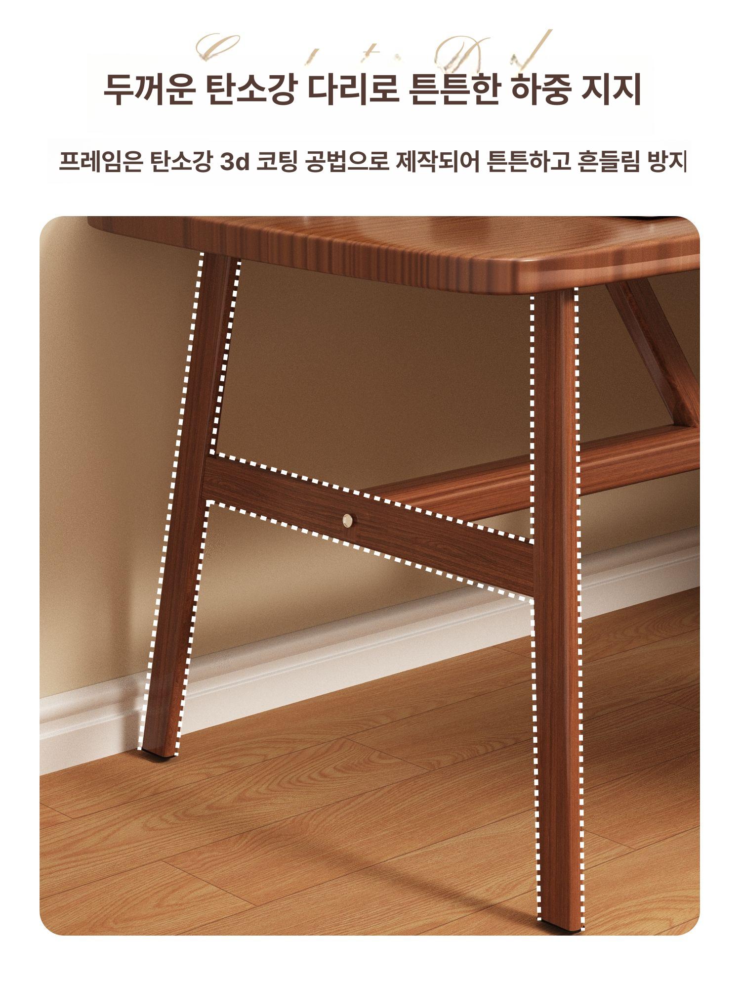 공부책상 원룸 침실 책장 세트 내추럴 우드 심플 엔틱 디자인 대학생 성인용 서재 - 상세 이미지 5