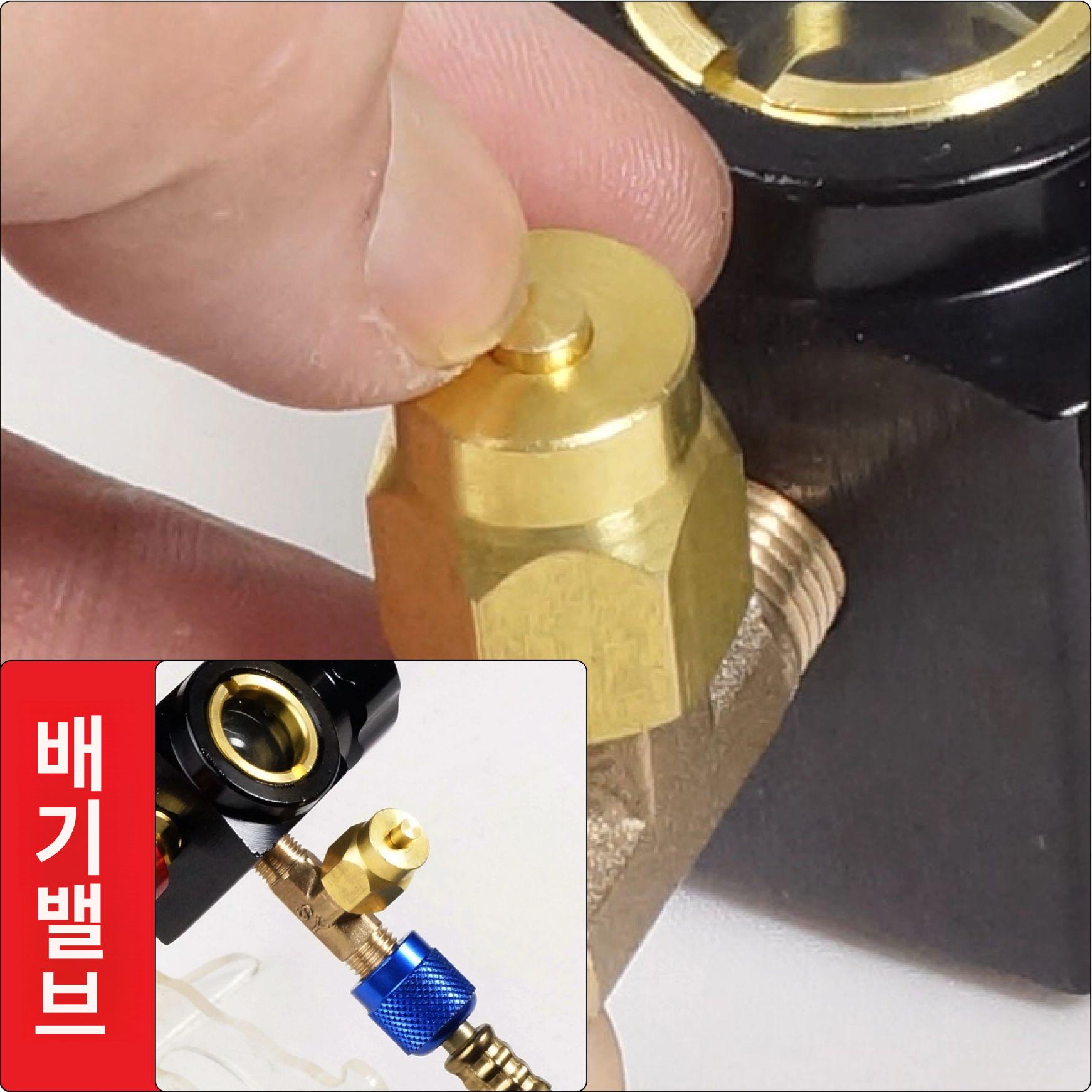 냉동 싱글 매니폴드 압력계 에어컨 냉매 게이지 밸브 진공 측정 - 상세 이미지 2