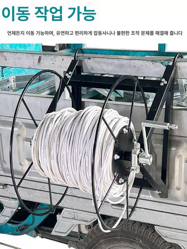 케이블정리기 회전식 와이어홀더 배관 베어링 코일 수직형 블루 두께감 있는 튜브 - 상세 이미지 2