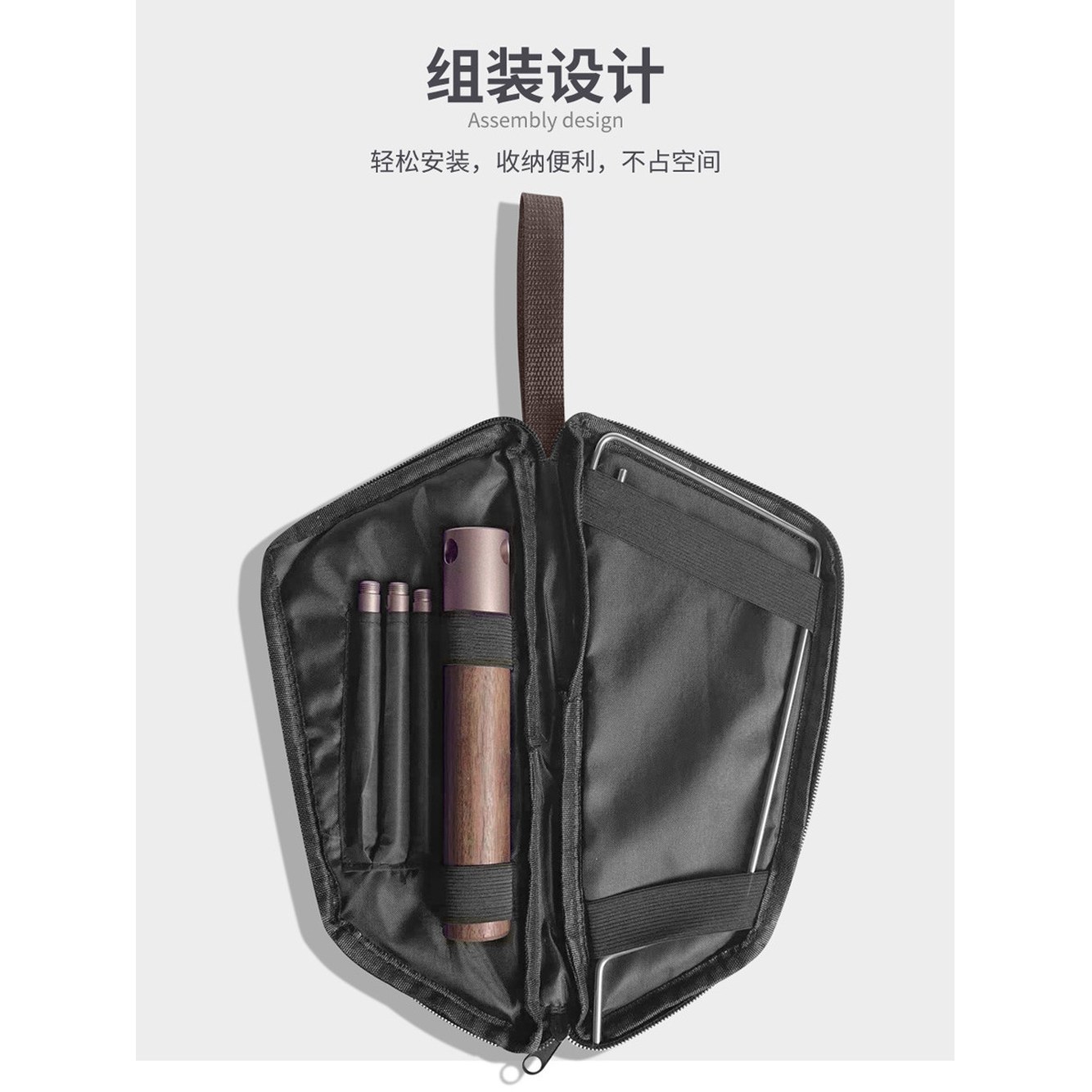 아치형 랜턴 걸이 스탠드 행어 캠핑 랜턴 거치대 걸이 조명 테이블 호두나무 거치대 호두등 세트 - 상세 이미지 2