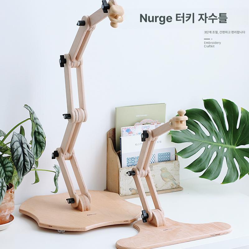 터키식 십자수틀 원목 조절형 작업대 탁상용 프랑스자수 공예 받침대 고정대 원형수틀 - 상세 이미지 5