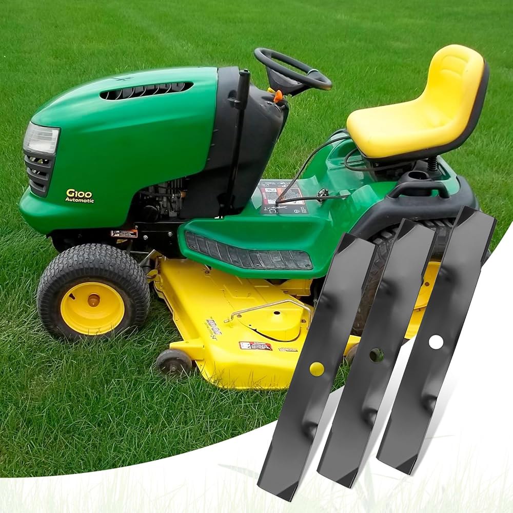 버드래시 M145476 예초기 블레이드 존 디 레 48인치 데크용, Z425 X300 X320 X350용, M127673 M146715 AM141907 AM148663, 3팩 교체 - 상세 이미지 2