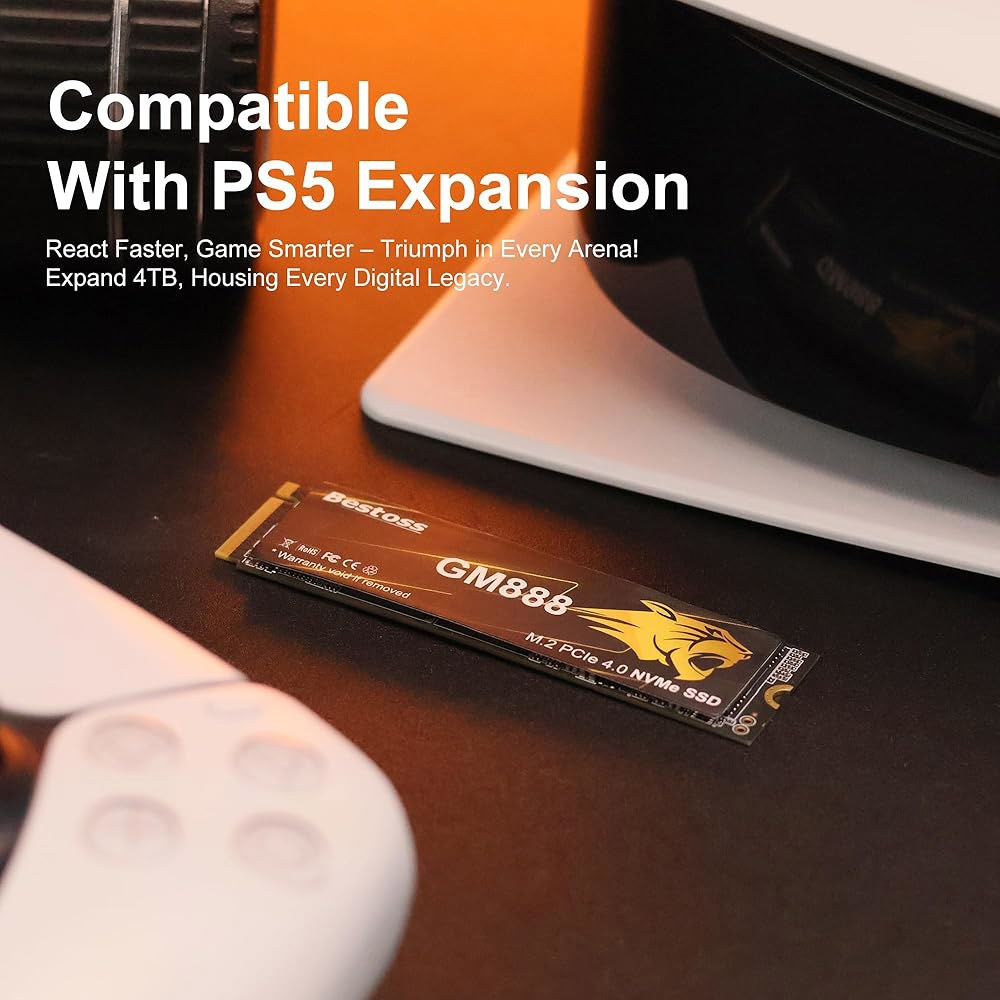 PC, PS5, 노트북용 512GB PCIe 4.0 M.2 2280 NVMe SSD, 최대 7100MB/s, 내장 솔리드 스테이트 드라이브, 다이내믹 SLC 캐시, HMB, 게이머 - 상세 이미지 3