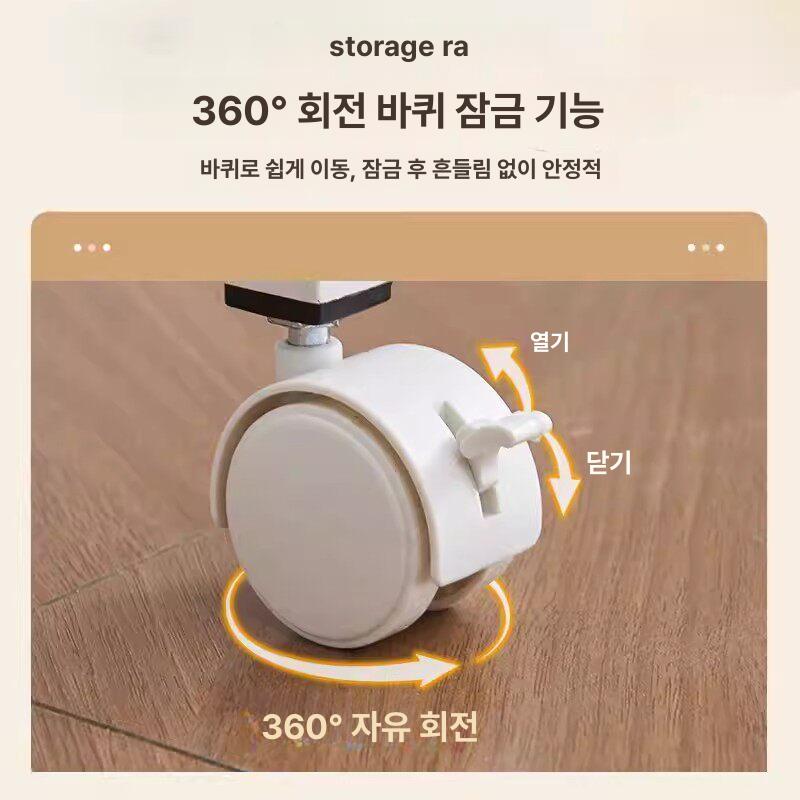 보조협탁 접이식책상 바퀴달린책상 원룸 이동식책상 작업대 가정용 조절 간이테이블 - 상세 이미지 3