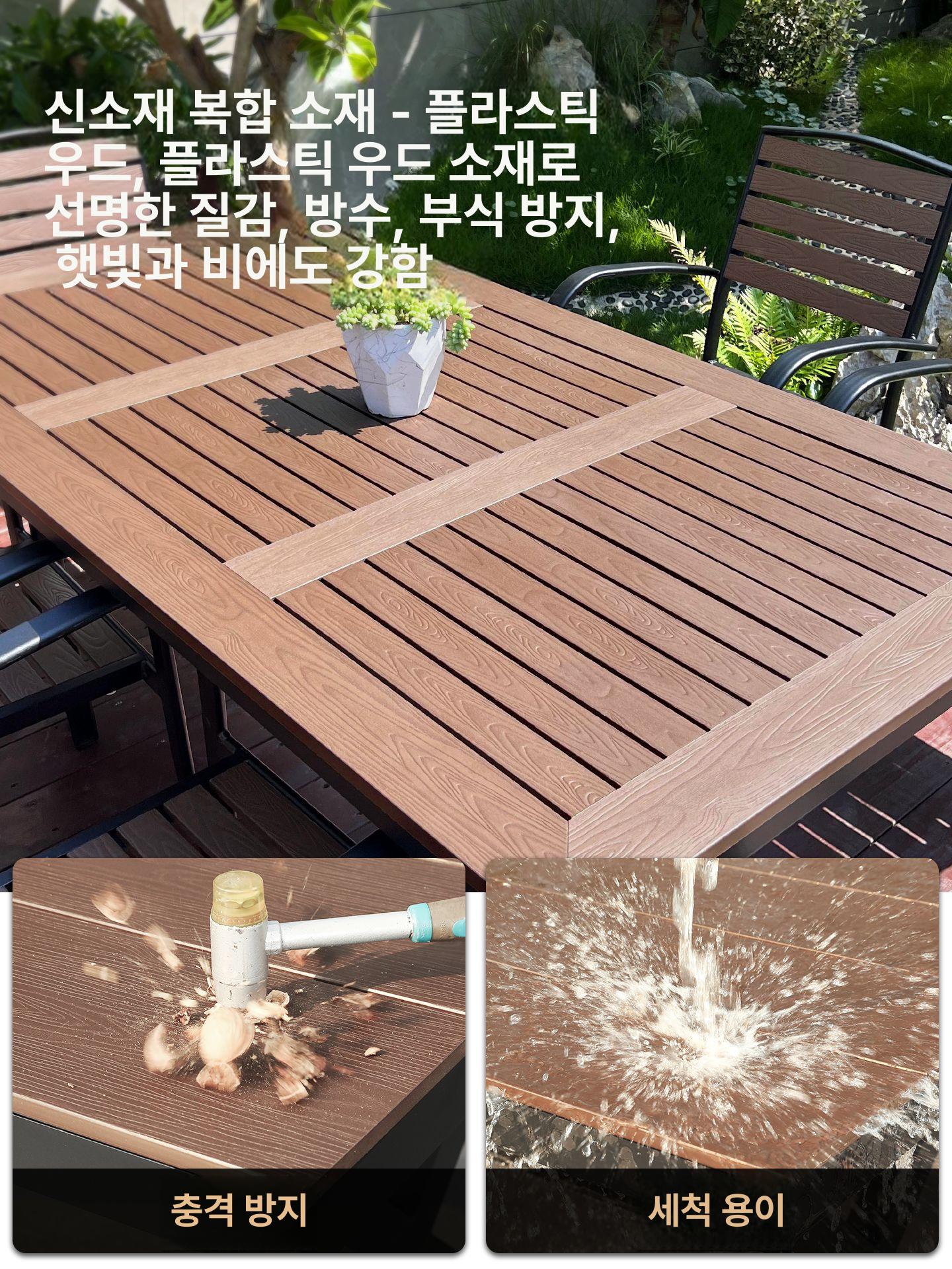 캠핑용 야외테이블세트 야외용 정원 베란다 테라스세트 파라솔의자 바베큐 원형 펜션 - 상세 이미지 2