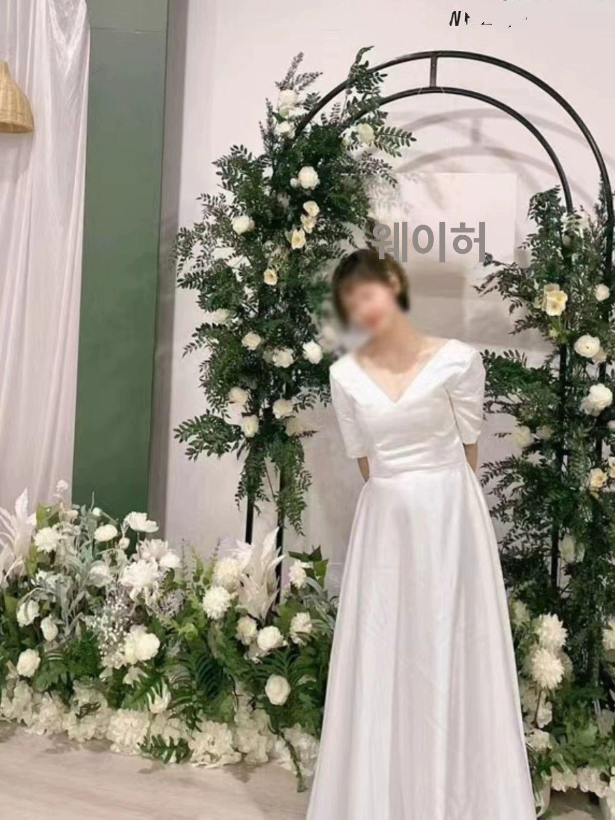 철제 웨딩아치프레임 무대 포토존 파티 배경 촬영 데코 꽃문 행사 지지대 하트 지주대 - 상세 이미지 4