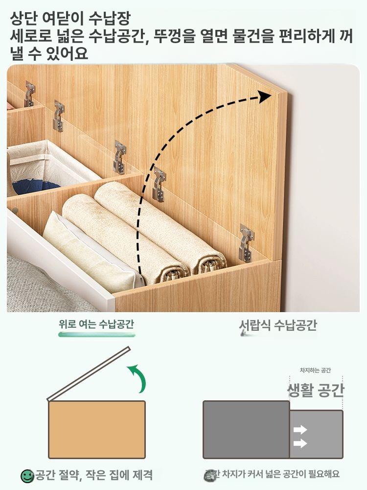 원목 틈새수납장 간이 협탁 좁은공간 모던 폭좁은 보조 베드사이드 침대옆수납장 - 상세 이미지 4