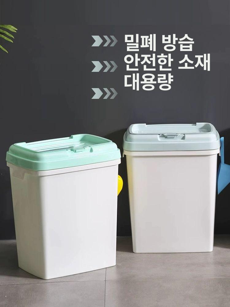 대형견 강아지 사료 저장통 30kg 밀폐 용기 자동 급식 펫 먹이 보관 밥그릇 - 상세 이미지 4