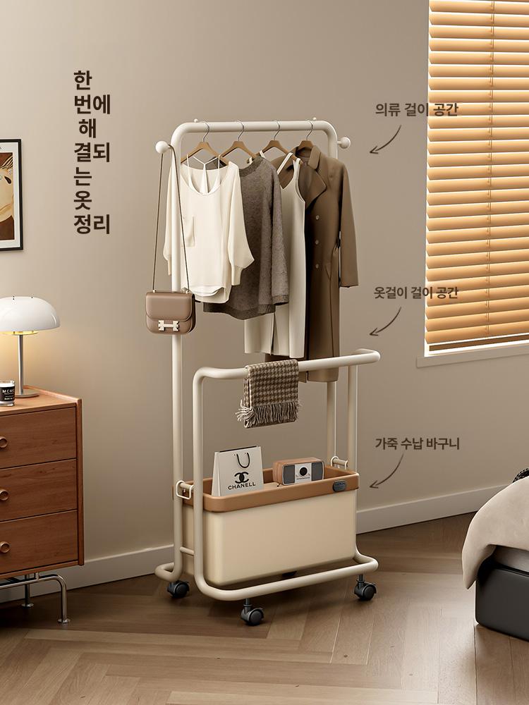 스탠드형 코트랙 높은 드레스룸 외투걸이 옷걸이 수납 인테리어 철 옷거치대 북유럽풍 - 상세 이미지 2
