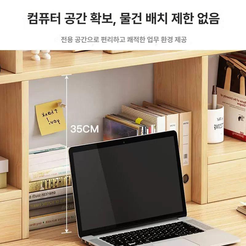 책꽂이 2단 원목 나무 책장 선반 수납장 거실 인테리어 디스플레이 - 상세 이미지 3