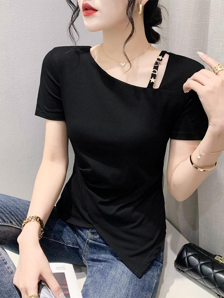 라인 라틴 댄스복 여름 댄스스포츠 줌바복 사교 방송 모던 왈츠 티셔츠 탑 의상 공연복 - 상품 이미지
