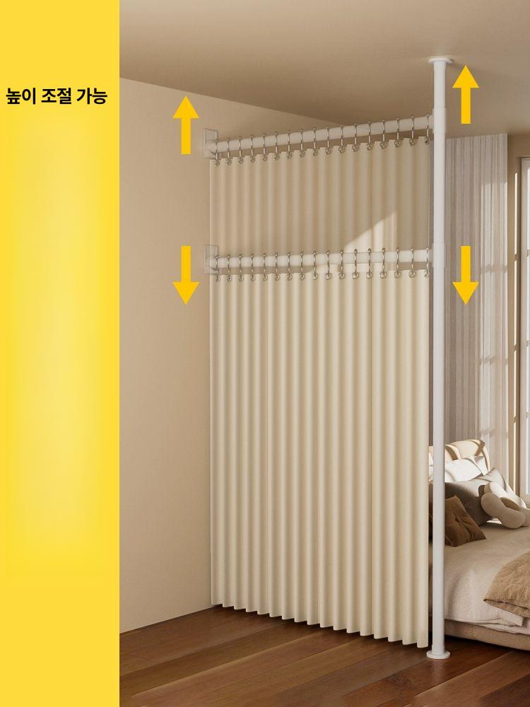 침대 가림막 방풍 칸막이 원룸 자취방 기숙사 침실 공간분리 커튼 파티션 - 상세 이미지 3