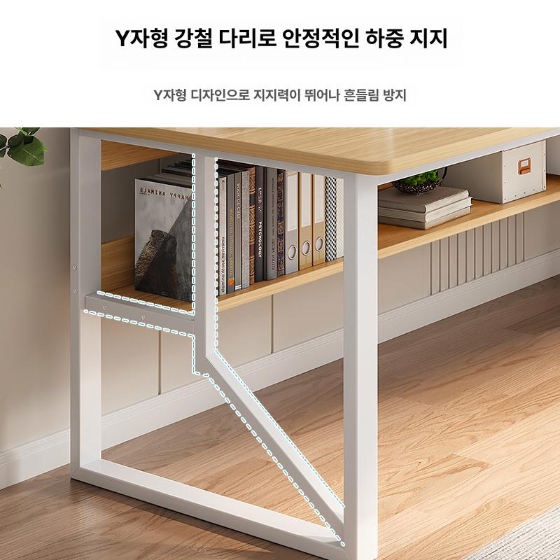 조립식 중학생책상 원룸 고등학생 심플 서재 일자형 공부방 학생용 간이 책장 통합형 - 상세 이미지 4