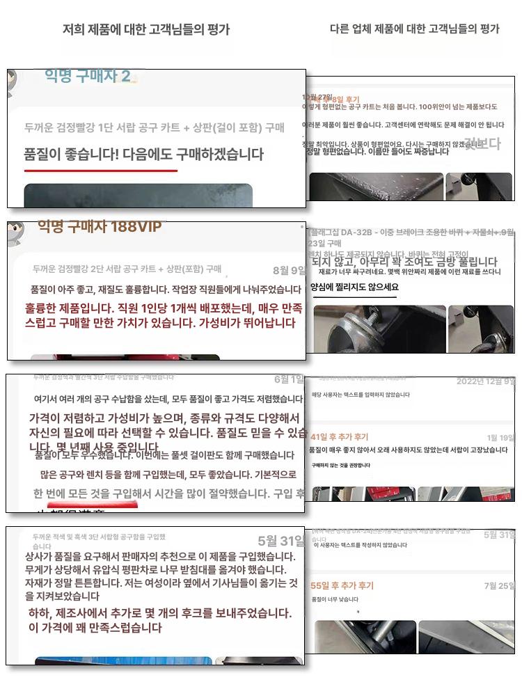 이동식 철물공구함 박스 수납 정리함 트롤리 서랍 상자 케이스 공구걸이대 다용도 - 상세 이미지 4