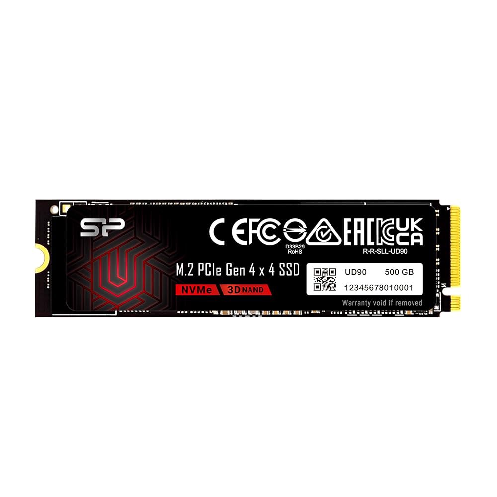 실리콘 파워 500GB UD90 NVMe 4.0 Gen4 PCIe M.2 SSD R/W 최대 5,000 /2,700 MB/s (SP500GBP44UD9005) - 상품 이미지