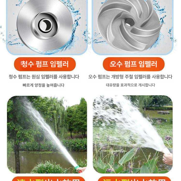 지하수 양수기 수중 잠수 배수펌프 관수용 전기모터 흐름조절 워터펌프 헤드 - 상세 이미지 4