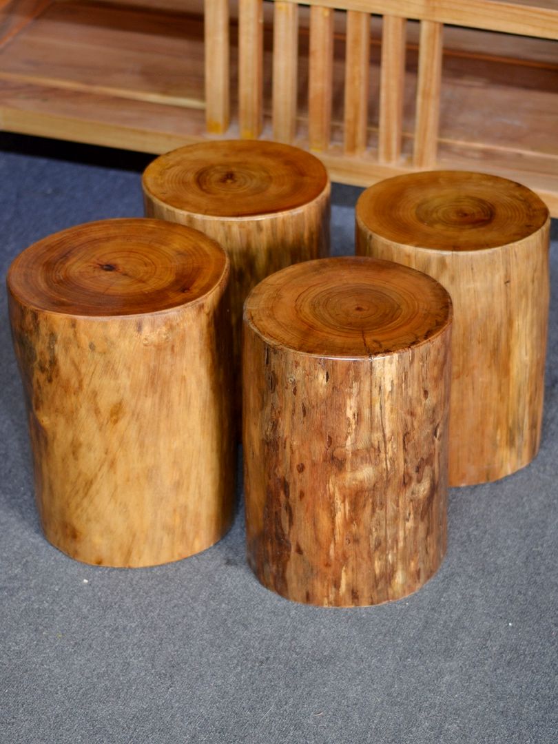 원형 우드 스툴 인테리어 목재 좌식의자 원목 소품 감성 디자인 - 상세 이미지 2