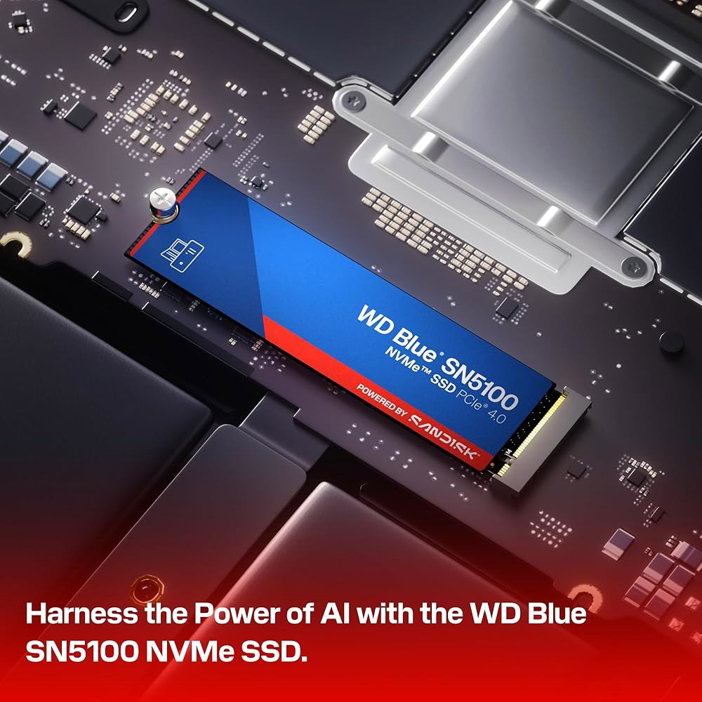 WD Blue SN5100 500GB NVMe SSD - M.2 2280, PCIe Gen 4.0, 내장 솔리드 스테이트 드라이브 읽기 속도 최대 6,600MB/s, PC/노트북용 - 상세 이미지 3
