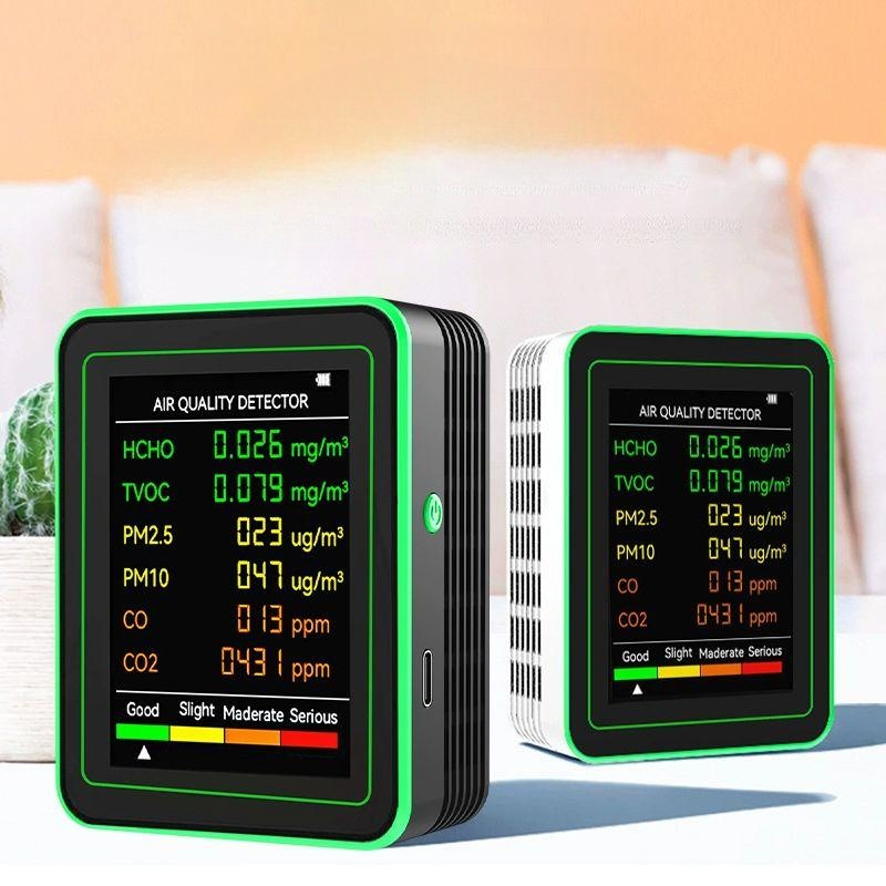 공기측정기 실내 산소 분석기 co2 게이지 일산화탄소 알데히드 습도 공기질 - 상품 이미지