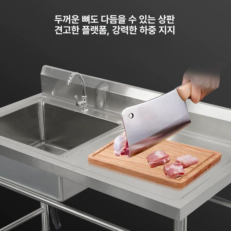 야외 싱크대 식당 사무실 탕비실 펜션 풀장 캠핑장 업소용 계수대 스테인리스 설치 - 상세 이미지 3