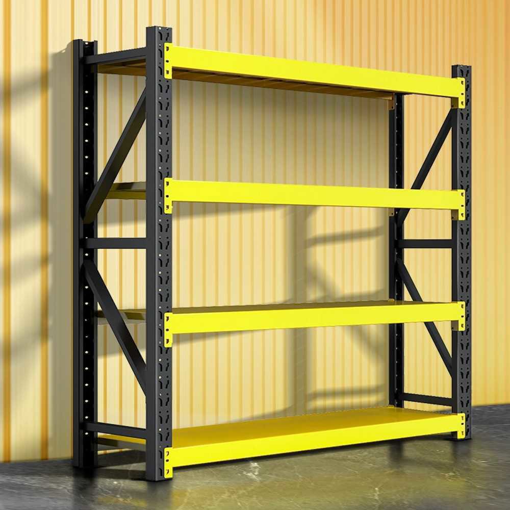 고릴라 철제 선반 세탁기앵글 초대형 특대형 마트 60x30x150 이동식 메탈 수납장 1 블랙 옐로우 4단 서브랙 레귤러 105x4 - 상세 이미지 2