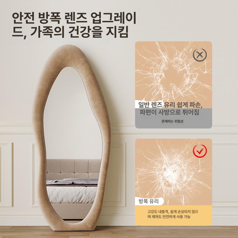 전신거울 이동식 스탠드 드레스룸 대형 스테인리스 프레임 의류점 매장용 거울 - 상세 이미지 4