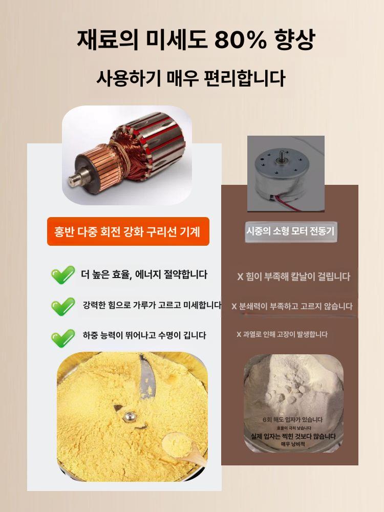 다용도 믹서 분쇄기 잡곡 업소용 겸용 분말기 그라인더 곡물 고성능 식품 모터 가루 - 상세 이미지 4