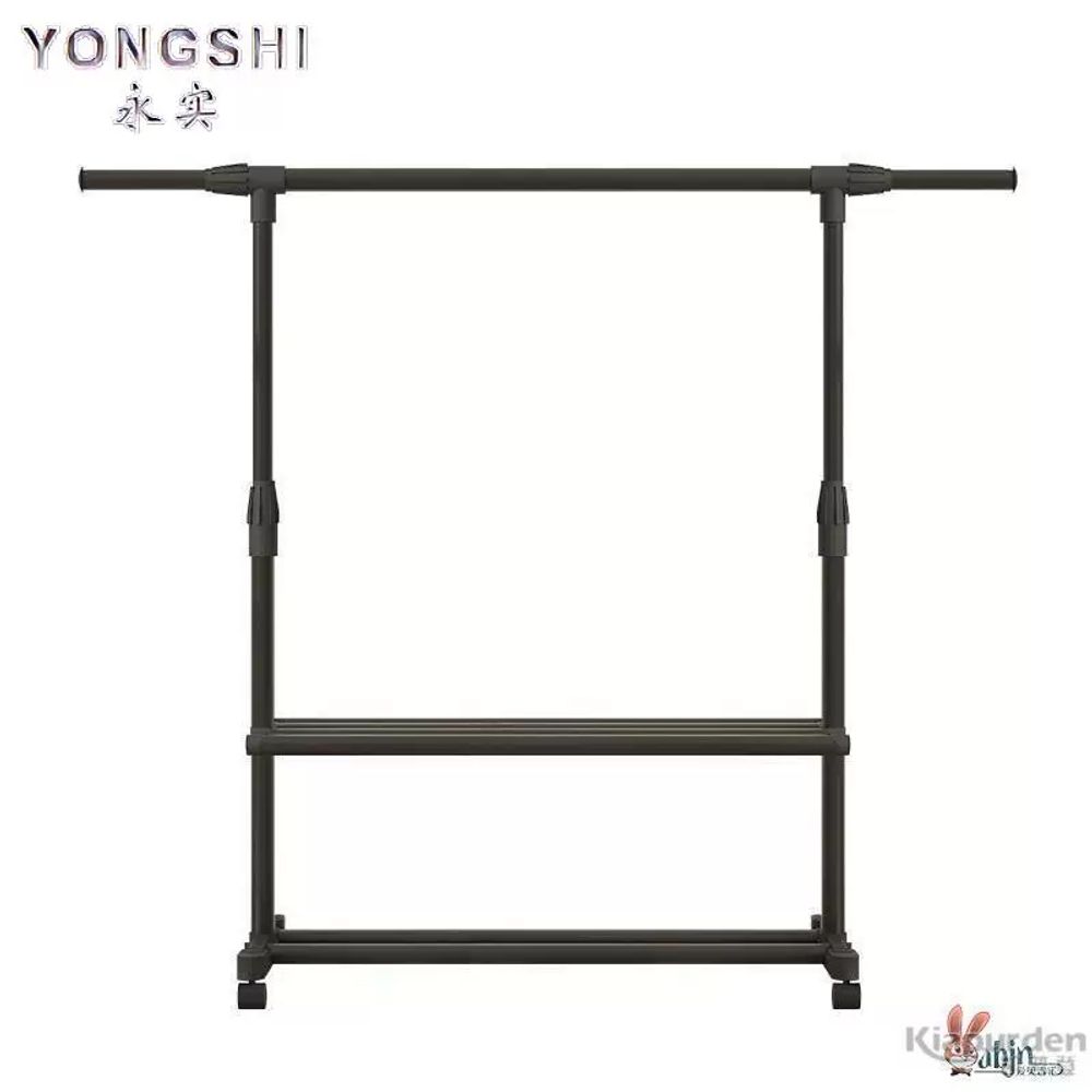 이중 행거 스탠드형 철제 걸이 거치대 인테리어 파이프 원룸 안방 선반 옷장 수납 이미지 6