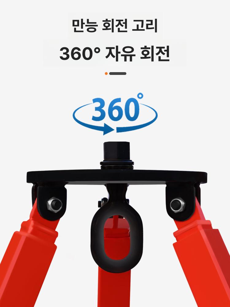 2톤 삼발이 수동 인양기 이동식 리프트 산업용 작업장비 무거운 짐 들어올리기 안전 운반 구조 손잡이 - 상세 이미지 5