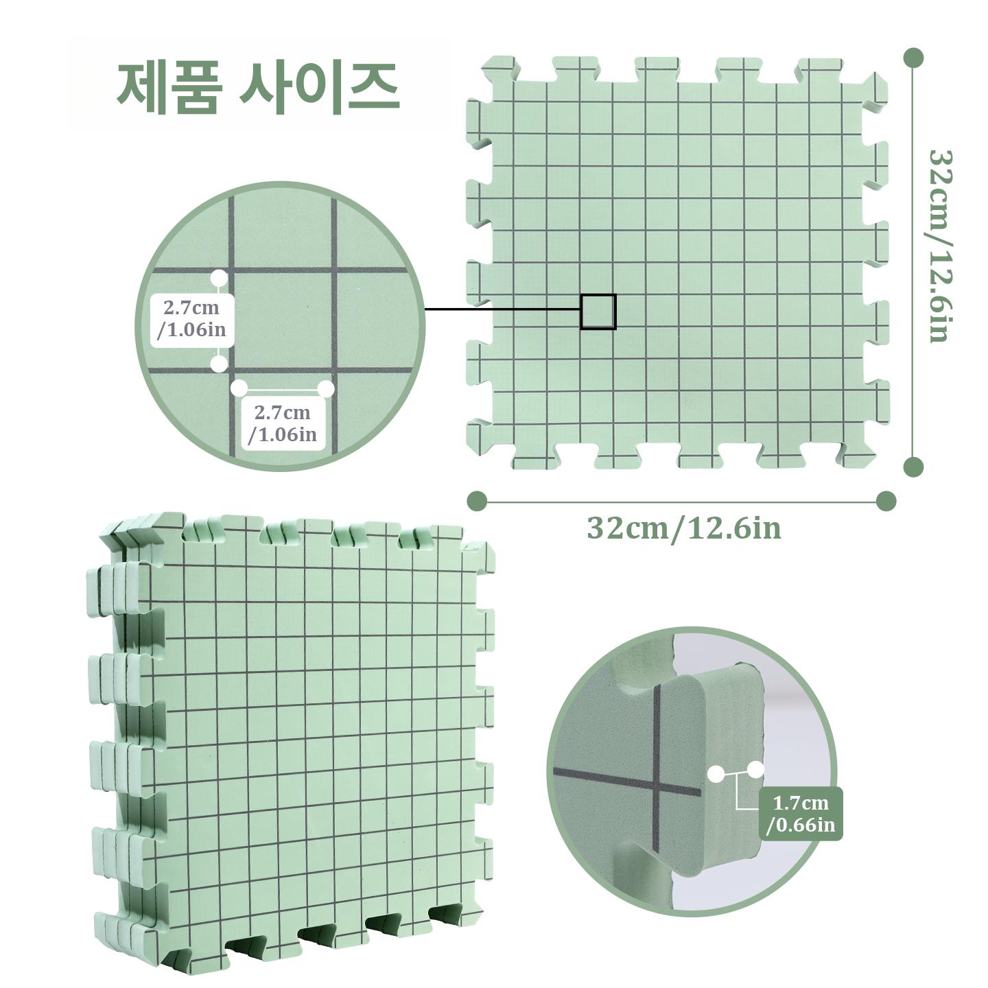 뜨개질 블로킹 매트 핀 재봉 뜨게 세트 도구 크로셰 하얀색 폼 고정 나무 - 상세 이미지 5