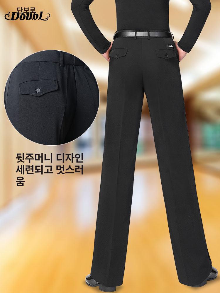 남성 라틴댄스 연습복 바지 탱고 살사 볼룸 무대복 스판 포켓 기능성 - 상세 이미지 3