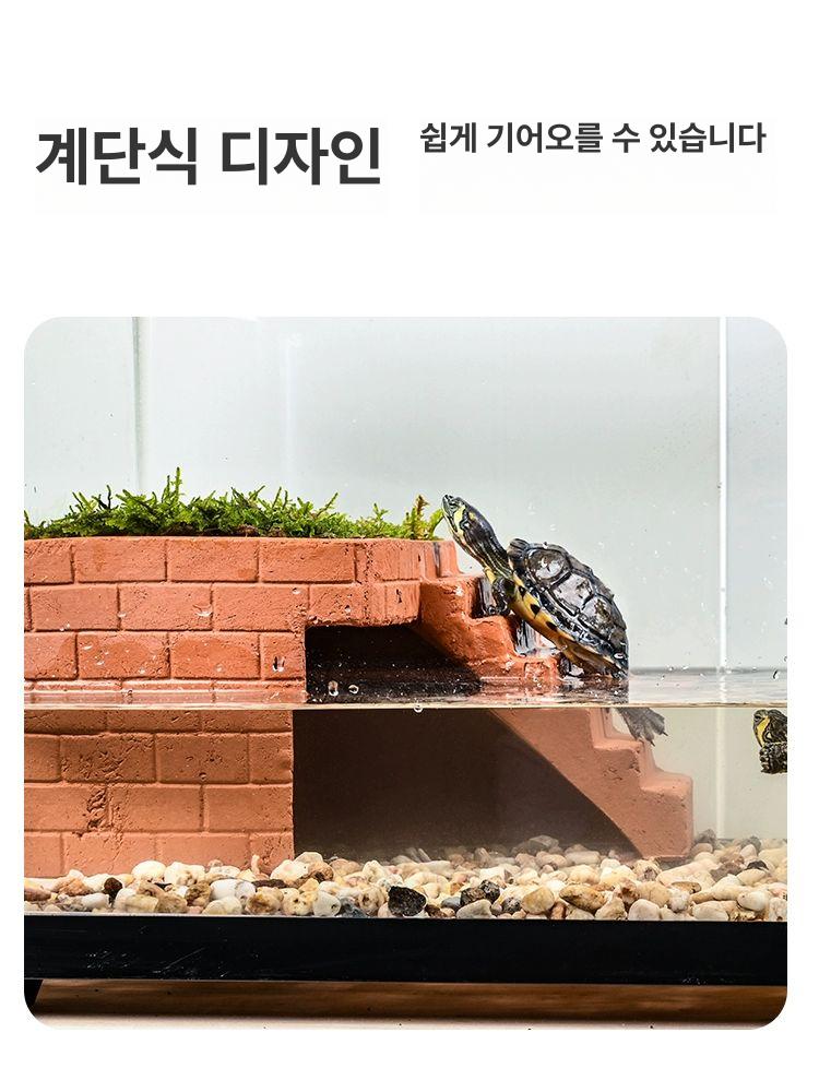 거북이 은신처 계단 선탠대 구조물 일광욕 오르기 육지 사육장 반수생 대형 어항 쉼터 - 상세 이미지 3