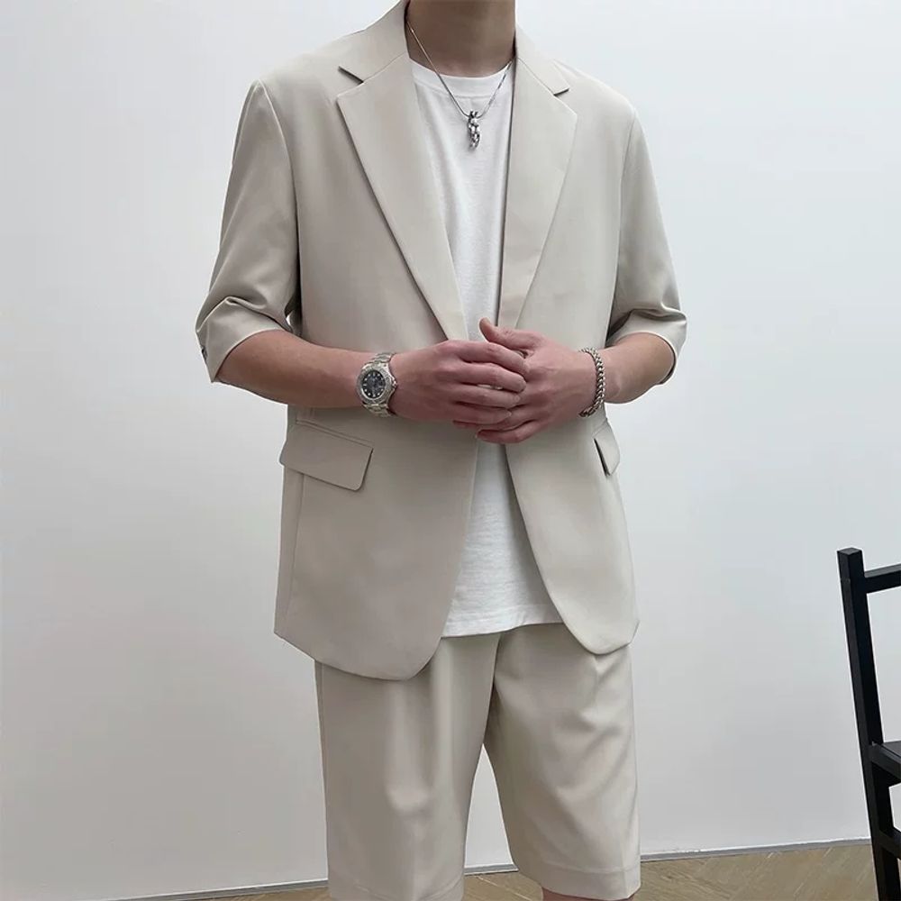 스미찌 정장세트 남성 반팔 정장 남성복 오피스룩 데일리룩 여름코디 - 상세 이미지 3