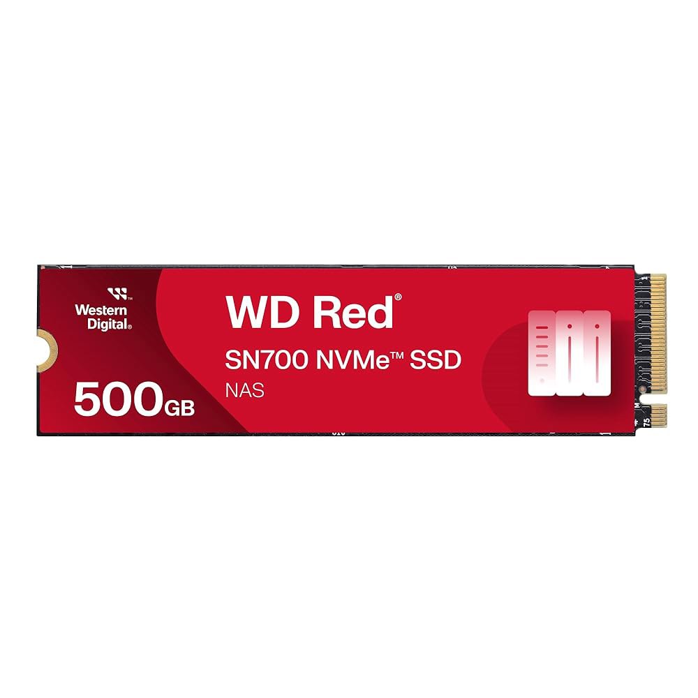 NAS 기기용 웨스턴 디지털 500GB WD 레드 SN700 NVMe 내장 솔리드 스테이트 드라이브 SSD - 3세대 PCIe, M.2 2280, 최대 3,430MB/s WDS50 - 상품 이미지