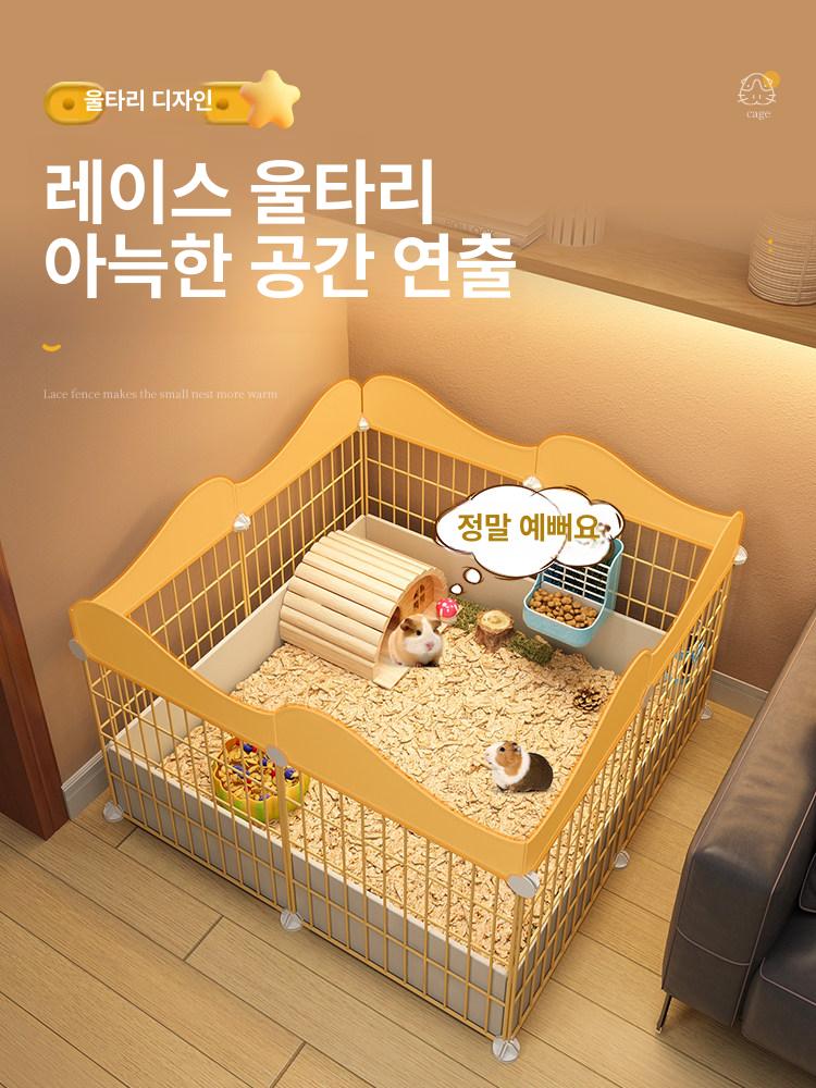 소동물 케이지 2층 햄스터 기니피그 고슴도치 대형 철제 통풍 아크릴 원목 주택 - 상세 이미지 5