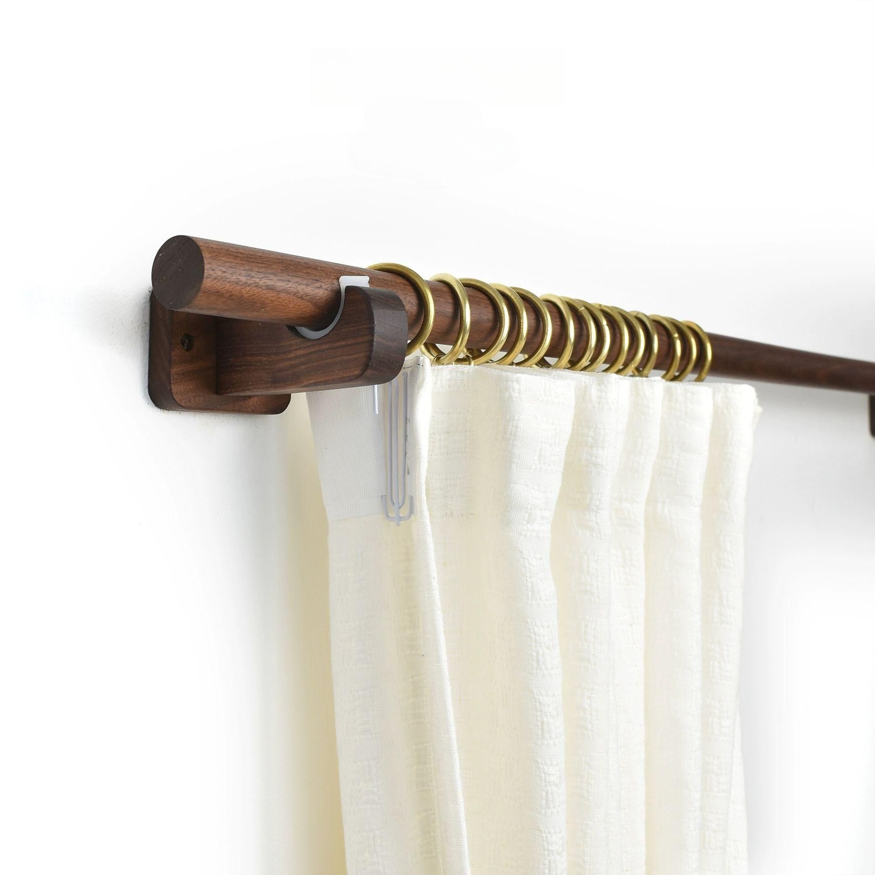 원목 커튼봉 우드봉 막대 심플한 감성 거실용 모던 펜션 너도밤 커텐봉 걸이 고정 - 상품 이미지