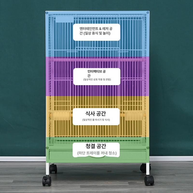케이지 앵무새새장 이동식 조류 이동장 바퀴달린 사육장 가정용 아크릴 횃대 앵무새집 - 상세 이미지 3