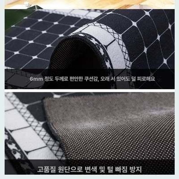 주방싱크대매트 대형 방수 미끄럼방지 발닦개 북유럽 패턴 식탁 주방용품 - 상세 이미지 4