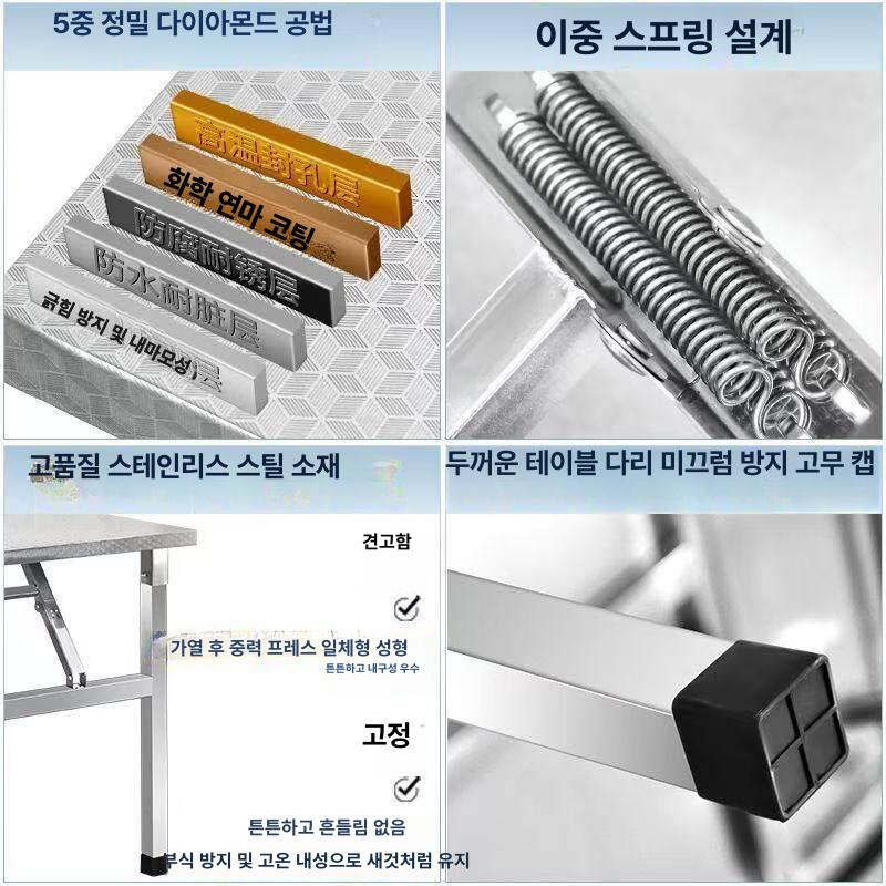 식당 스텐 테이블 카페 업소용 스탠 포차 상품 식탁 높이 인테리어 스테인레스 철제 대형 - 상세 이미지 3