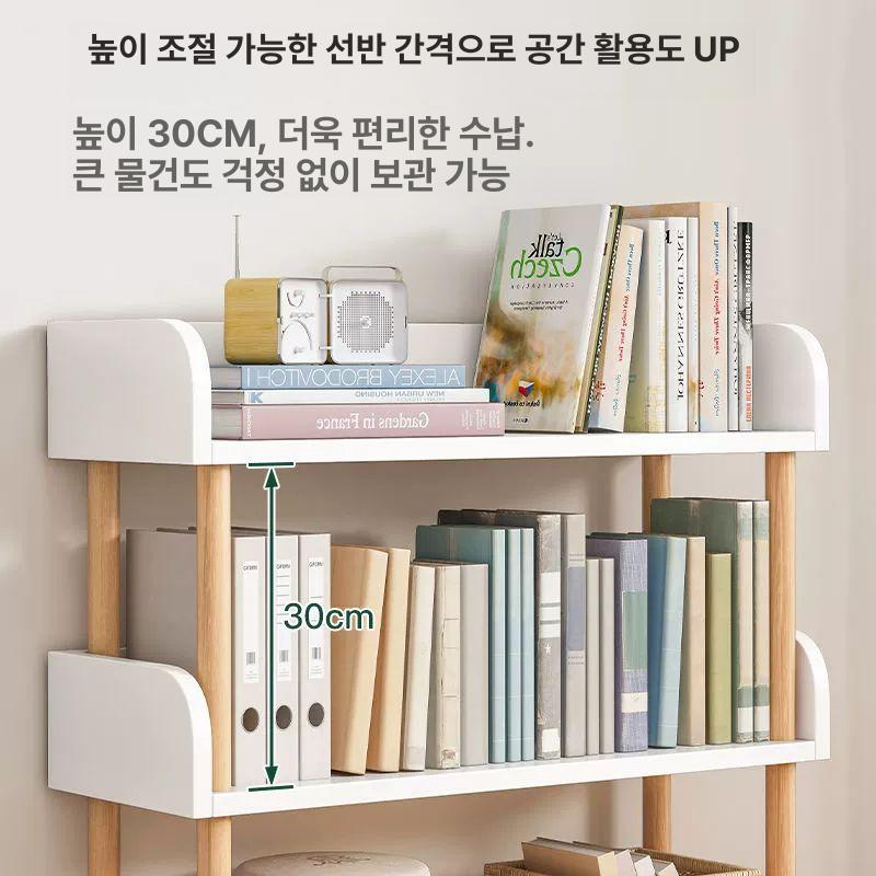 원목 책장 수납선반 거실 침실 원룸 오픈선반 우드 정리대 수납장 멀티선반 - 상세 이미지 4