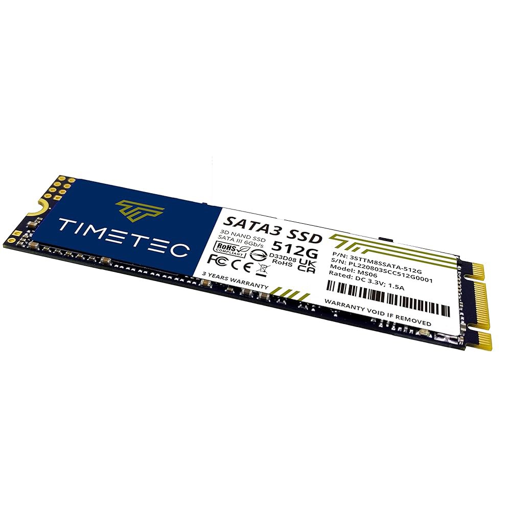 타임텍 512GB SSD 3D NAND SATA III 6Gb /s M.2 2280 NGFF 256TBW 읽기 속도 최대 550MB SLC 캐시 성능 향상 PC 컴퓨터 노트북 및 - 상세 이미지 2